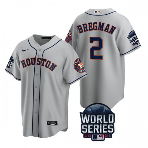 Houston Houston Astros #2 Alex Bregman Men’s Nike 150th Anniversary 2021 World Series Game MLB Jersey – Gray Men’s