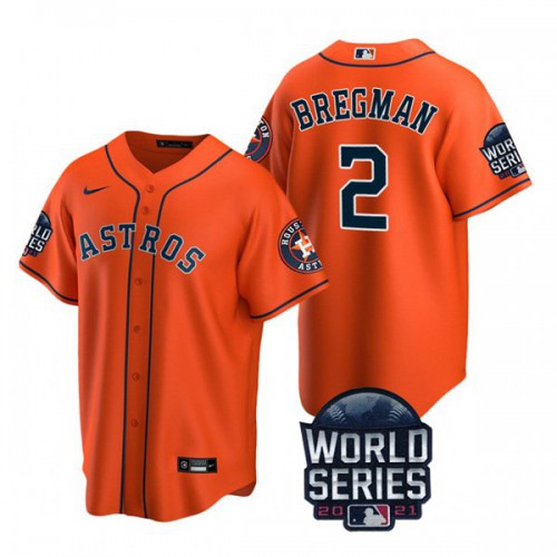 Houston Houston Astros #2 Alex Bregman Men’s Nike 150th Anniversary 2021 World Series Game MLB Jersey – Orange Men’s