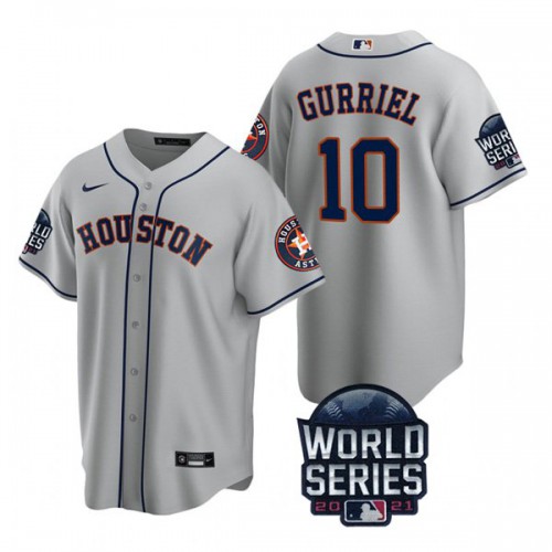 Houston Houston Astros #10 Yuli Gurriel Men’s Nike 150th Anniversary 2021 World Series Game MLB Jersey – Gray Men’s