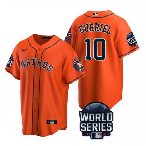 Houston Houston Astros #10 Yuli Gurriel Men’s Nike 150th Anniversary 2021 World Series Game MLB Jersey – Orange Men’s