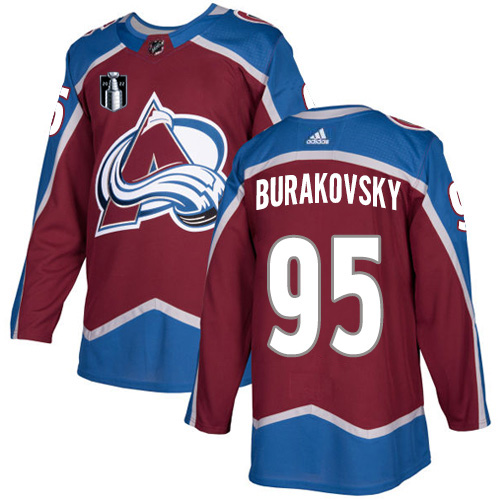 Adidas Colorado Avalanche #95 Andre Burakovsky Burgundy 2022 Stanley Cup Final Patch Home Authentic Stitched NHL Jersey Men’s