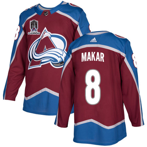 Adidas Colorado Avalanche #8 Cale Makar Burgundy 2022 Stanley Cup Champions Burgundy Home Authentic Stitched NHL Jersey Men’s