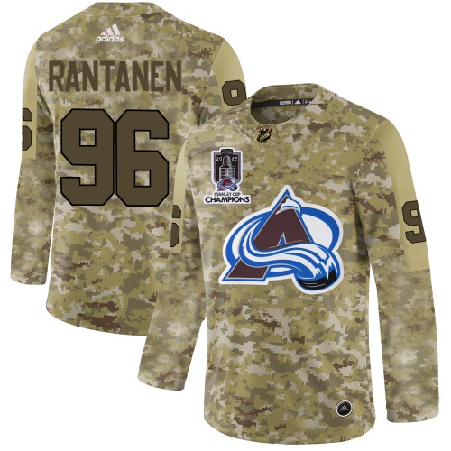 Adidas Colorado Avalanche #96 Mikko Rantanen Camo 2022 Stanley Cup Champions Authentic Stitched NHL Jersey Men’s