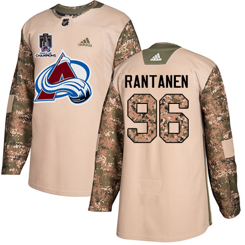 Adidas Colorado Avalanche #96 Mikko Rantanen Camo Authentic 2022 Stanley Cup Champions Veterans Day Stitched NHL Jersey Men’s