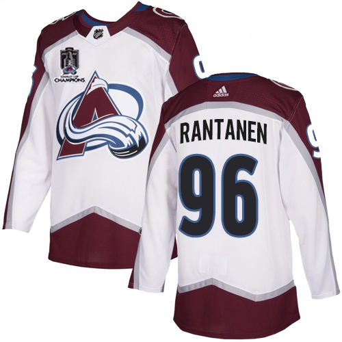 Adidas Colorado Avalanche #96 Mikko Rantanen White 2022 Stanley Cup Champions Road Authentic Stitched NHL Jersey Men’s