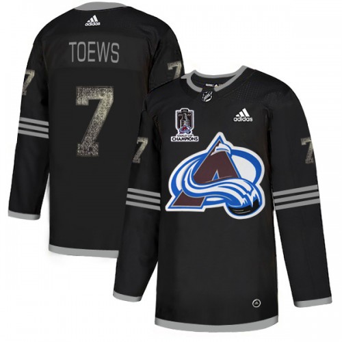 Adidas Colorado Avalanche #7 Devon Toews Black 2022 Stanley Cup Champions Authentic Classic Stitched NHL Jersey Men’s