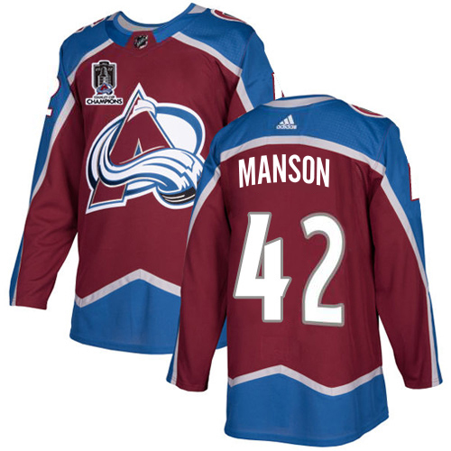 Adidas Colorado Avalanche #42 Josh Manson Burgundy 2022 Stanley Cup Champions Burgundy Home Authentic Stitched NHL Jersey Men’s