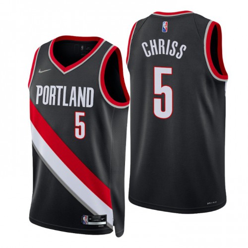 Nike Portland Trail Blazers #5 Marquese Chriss Black Men’s 2021-22 NBA 75th Anniversary Diamond Swingman Jersey – Icon Edition Men’s