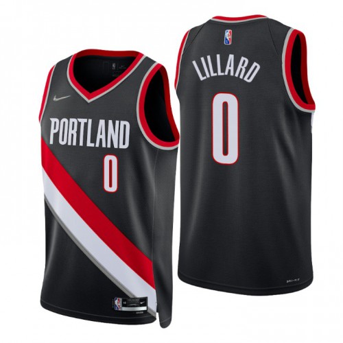 Nike Portland Trail Blazers #0 Damian Lillard Black Men’s 2021-22 NBA 75th Anniversary Diamond Swingman Jersey – Icon Edition Men’s