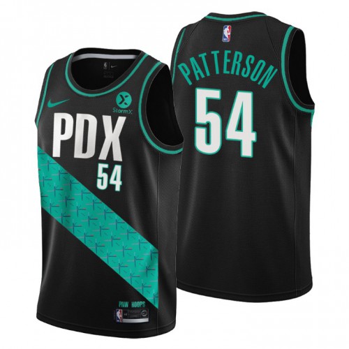 Nike Portland Trail Blazers #54 Patrick Patterson Men’s 2022-23 City Edition NBA Jersey – Cherry Blossom Black Men’s