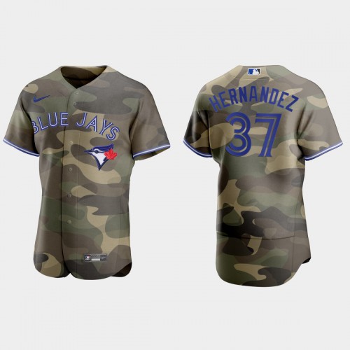 Toronto Toronto Blue Jays #37 Teoscar Hernandez Men’s Nike 2021 Armed Forces Day Authentic MLB Jersey -Camo Men’s