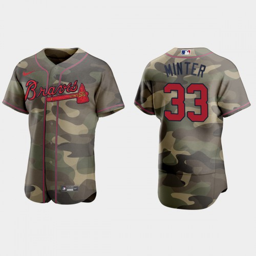 Atlanta Atlanta Braves #33 A.J. Minter Men’s Nike 2021 Armed Forces Day Authentic MLB Jersey -Camo Men’s