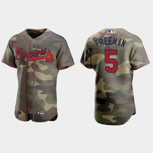 Atlanta Atlanta Braves #5 Freddie Freeman Men’s Nike 2021 Armed Forces Day Authentic MLB Jersey -Camo Men’s