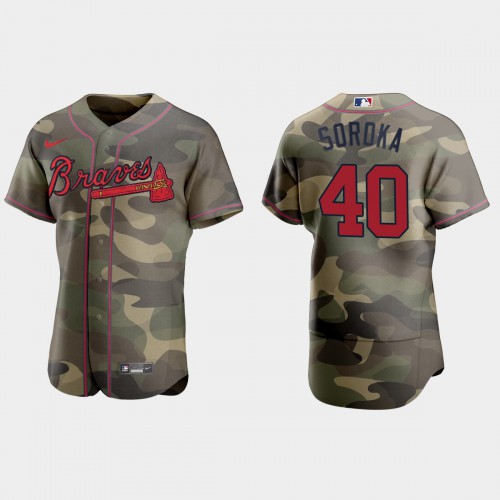 Atlanta Atlanta Braves #40 Mike Soroka Men’s Nike 2021 Armed Forces Day Authentic MLB Jersey -Camo Men’s