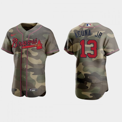 Atlanta Atlanta Braves #13 Ronald Acuna Jr. Men’s Nike 2021 Armed Forces Day Authentic MLB Jersey -Camo Men’s