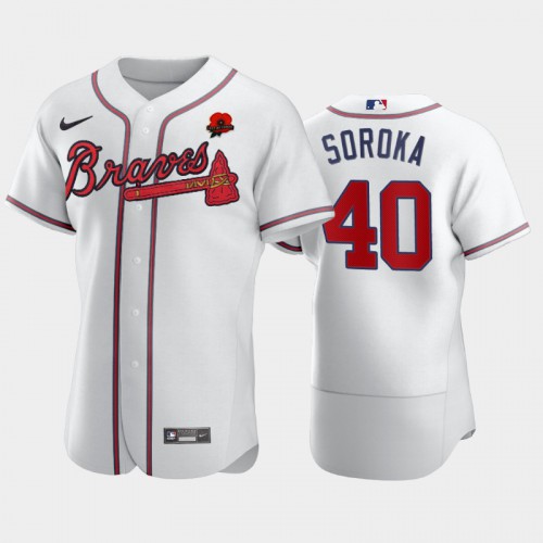 Atlanta Atlanta Braves #40 Mike Soroka Men’s Nike Authentic 2021 Memorial Day MLB Jersey – White Men’s