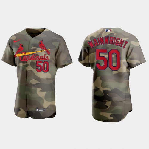St.Louis St.Louis Cardinals #50 Adam Wainwright Men’s Nike 2021 Armed Forces Day Authentic MLB Jersey -Camo Men’s