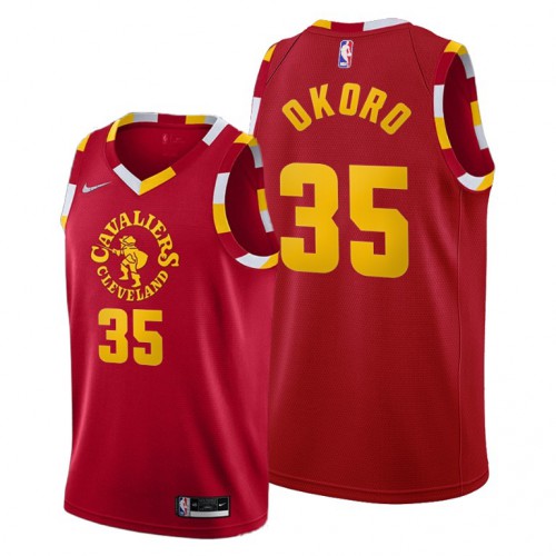 Cleveland Cleveland Cavaliers #35 Isaac Okoro Men’s 2021-22 City Edition Red NBA Jersey Men’s