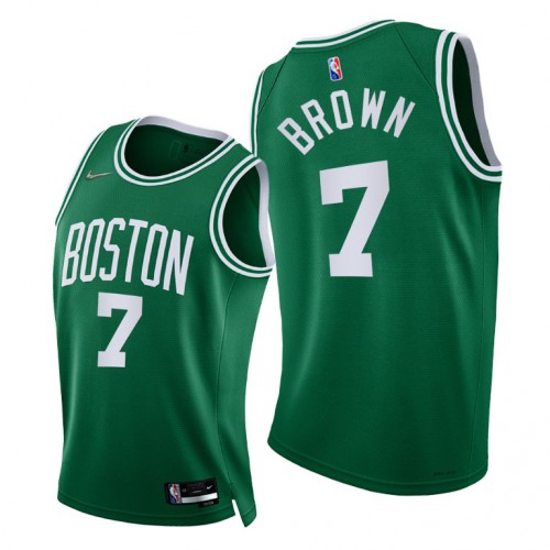 Nike Boston Celtics #7 Jaylen Brown Men’s 2021-22 75th Diamond Anniversary NBA Jersey Green Men’s