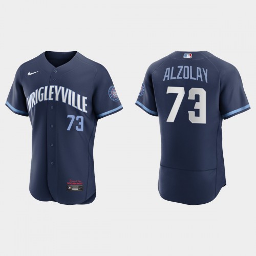 Chicago Chicago Cubs #73 Adbert Alzolay Men’s Nike 2021 City Connect Authentic Navy MLB Jersey Men’s