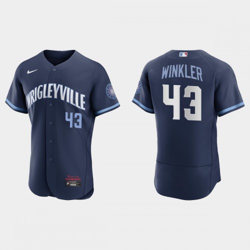 Chicago Chicago Cubs #43 Dan Winkler Men’s Nike 2021 City Connect Authentic Navy MLB Jersey Men’s