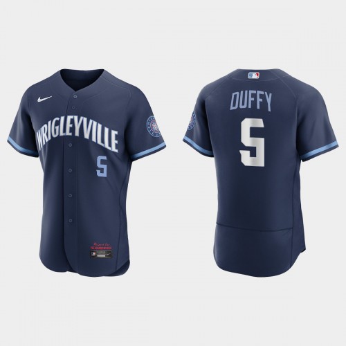 Chicago Chicago Cubs #5 Matt Duffy Men’s Nike 2021 City Connect Authentic Navy MLB Jersey Men’s
