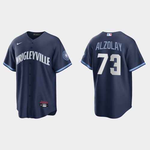 Chicago Chicago Cubs #73 Adbert Alzolay Men’s Nike 2021 City Connect Fans Version Navy MLB Jersey Men’s
