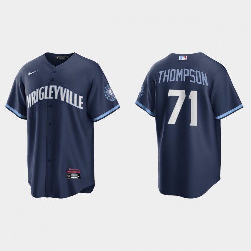 Chicago Chicago Cubs #71 Keegan Thompson Men’s Nike 2021 City Connect Fans Version Navy MLB Jersey Men’s