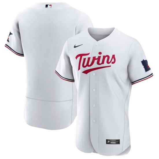 Men Minnesota Twins Blank White 2023 Home Team Flex Base Stitched Jersey