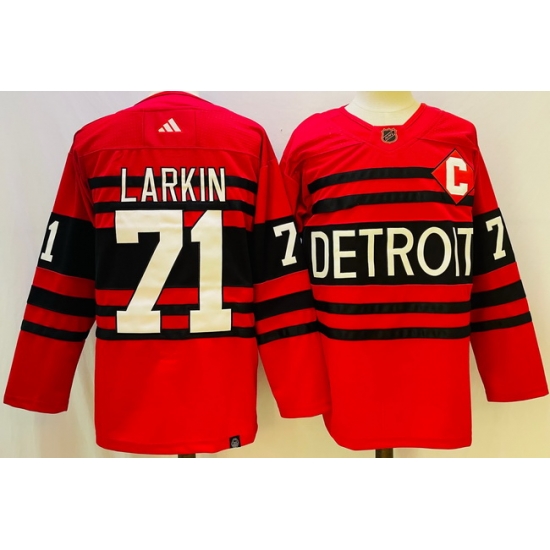 Men Detroit Red Wings 71 Dylan Larkin 2022 #23 Reverse Stitched Jersey