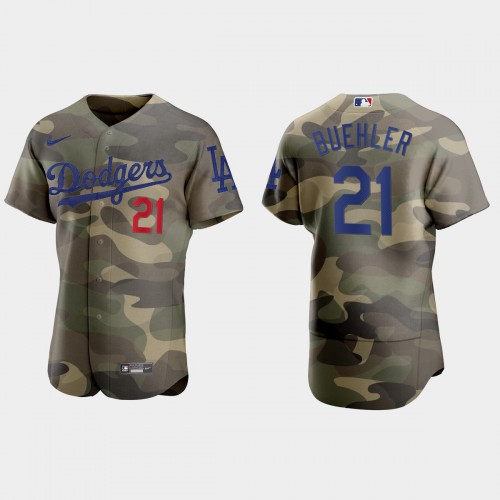 Los Angeles Los Angeles Dodgers #21 Walker Buehler Men’s Nike 2021 Armed Forces Day Authentic MLB Jersey -Camo Men’s