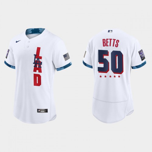 Los Angeles Los Angeles Dodgers #50 Mookie Betts 2021 Mlb All Star Game Authentic White Jersey Men’s