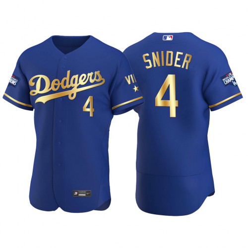 Los Angeles Los Angeles Dodgers #4 Duke Snider Men’s Nike Authentic 2021 Gold Program World Series Champions MLB Jersey Royal Men’s