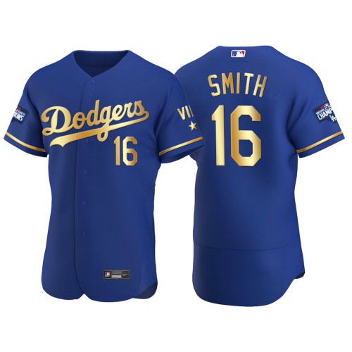 Los Angeles Los Angeles Dodgers #16 Will Smith Men’s Nike Authentic 2021 Gold Program World Series Champions MLB Jersey Royal Men’s