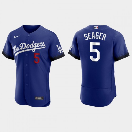 Los Angeles Los Angeles Dodgers #5 Corey Seager Nike Men’s 2021 City Connect Authentic MLB Jersey Royal Men’s