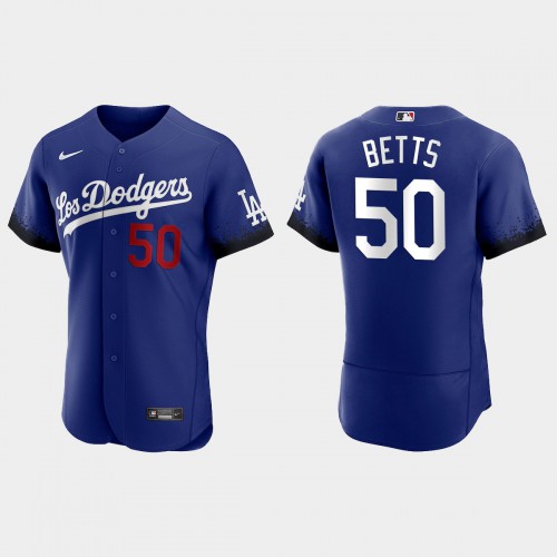 Los Angeles Los Angeles Dodgers #50 Mookie Betts Nike Men’s 2021 City Connect Authentic MLB Jersey Royal Men’s