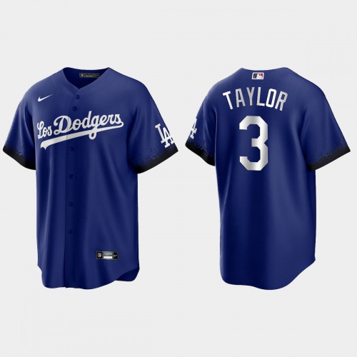 Los Angeles Los Angeles Dodgers #3 Chris Taylor Nike Men’s 2021 City Connect Game MLB Jersey Royal Men’s