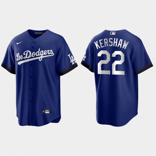 Los Angeles Los Angeles Dodgers #22 Clayton Kershaw Nike Men’s 2021 City Connect Game MLB Jersey Royal Men’s