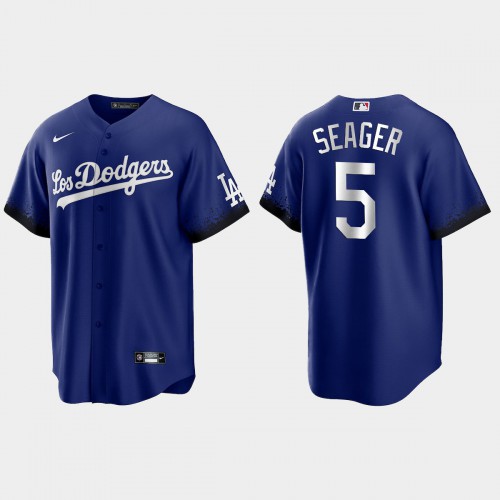 Los Angeles Los Angeles Dodgers #5 Corey Seager Nike Men’s 2021 City Connect Game MLB Jersey Royal Men’s