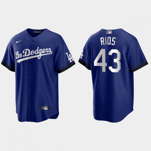 Los Angeles Los Angeles Dodgers #43 Edwin Rios Nike Men’s 2021 City Connect Game MLB Jersey Royal Men’s