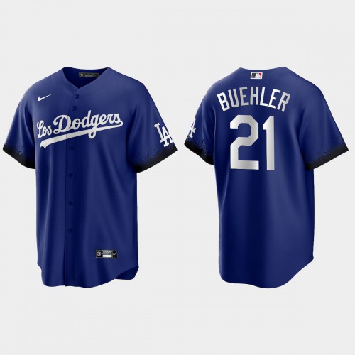 Los Angeles Los Angeles Dodgers #21 Walker Buehler Nike Men’s 2021 City Connect Game MLB Jersey Royal Men’s