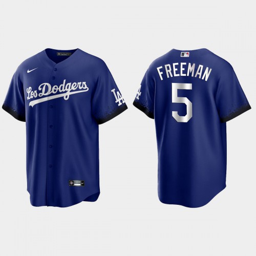 Los Angeles Los Angeles Dodgers #5 Freddie Freeman Nike Men’s 2021 City Connect Game MLB Jersey Royal Men’s