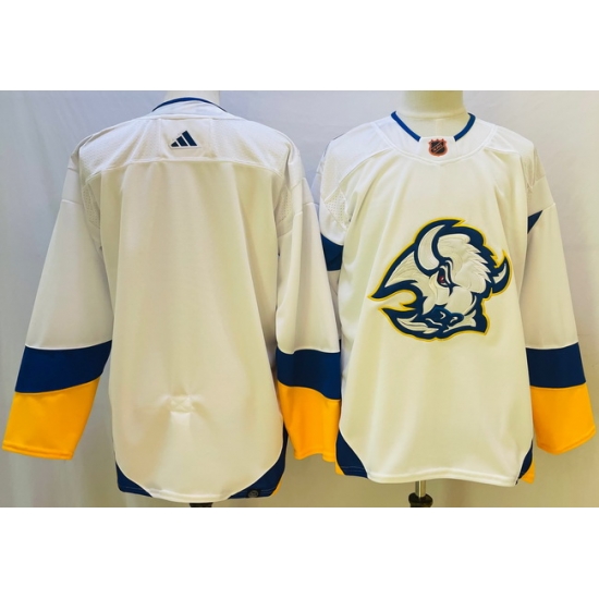 Men Buffalo Sabres Blank White 2022 #23 Reverse Retro Stitched Jersey