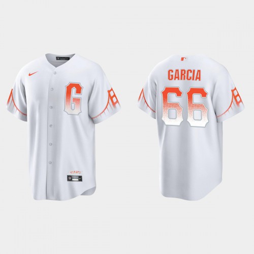 San Francisco San Francisco Giants #66 Jarlin Garcia Men’s 2021 City Connect White Fan’s Version Jersey Men’s