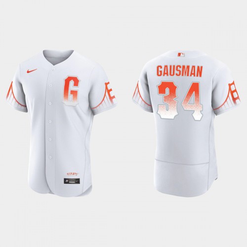 San Francisco San Francisco Giants #34 Kevin Gausman Men’s 2021 City Connect Authentic White Jersey Men’s