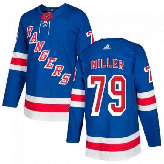 Men New York Rangers KAndre Miller  Adidas Authentic Royal Blue Stitched NHL Jersey