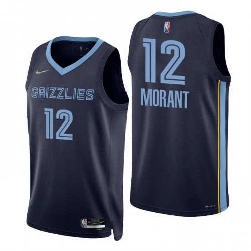 Nike Memphis Grizzlies #12 Ja Morant Navy Men’s 2021-22 NBA 75th Anniversary Diamond Swingman Jersey – Icon Edition Men’s