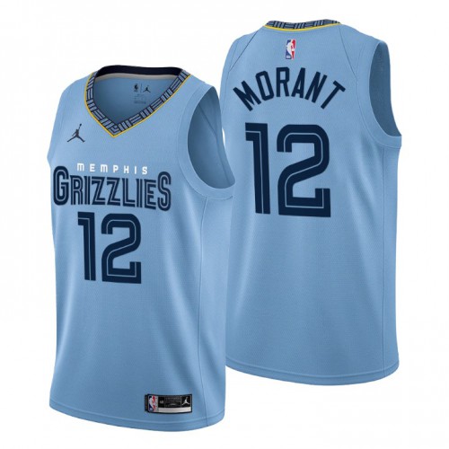 Nike Memphis Grizzlies #12 Ja Morant Men’s 2022-23 Statement Edition NBA Jersey – Blue Men’s