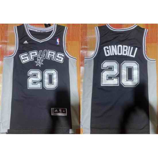 Men San Antonio Spurs #20 Manu Ginobili Black Stitched Basketball Jersey