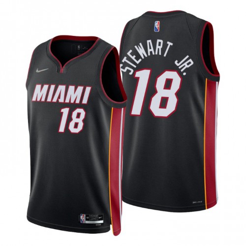 Nike Miami Heat #18 D.J.Stewart Jr. Black Men’s 2021-22 NBA 75th Anniversary Diamond Swingman Jersey – Icon Edition Men’s